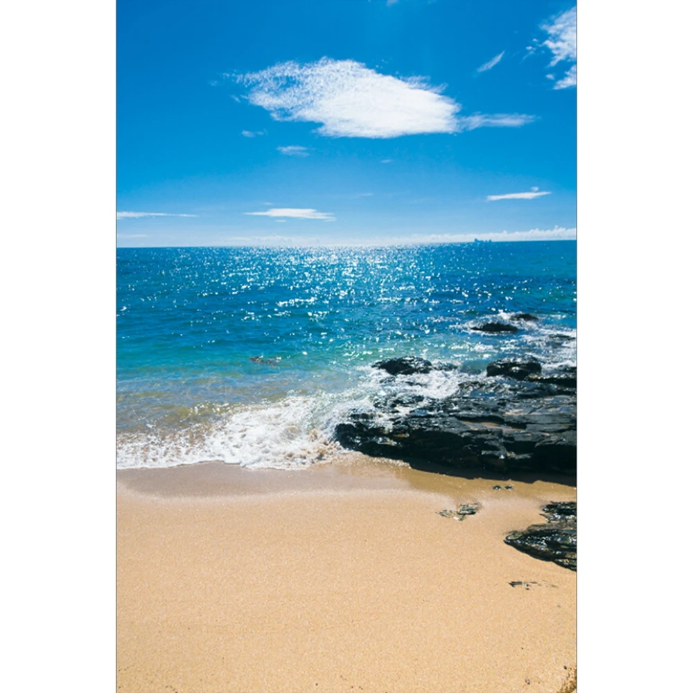 Seaside Beach Backdrop Blue Pure Sea Water Blue Sky White Cloud Birthday Party Wedding Holiday Festival Photography Background