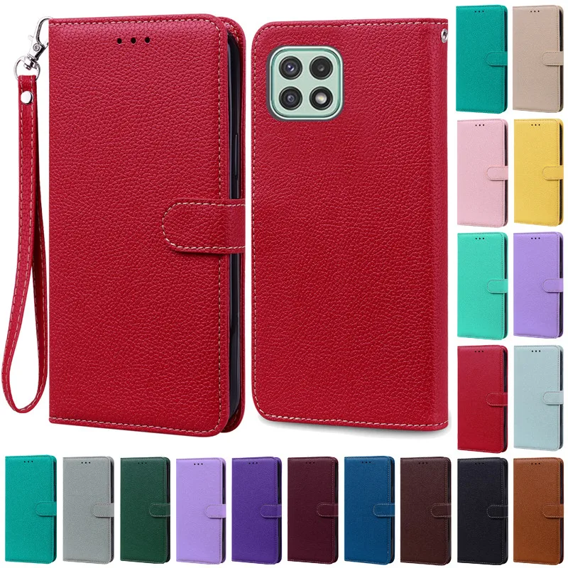 A22 Case For Samsung Galaxy A22 Case A225F Leather Flip Wallet Case For Samsung A22 5G Case A226B Soft TPU Cover Coque Fundas