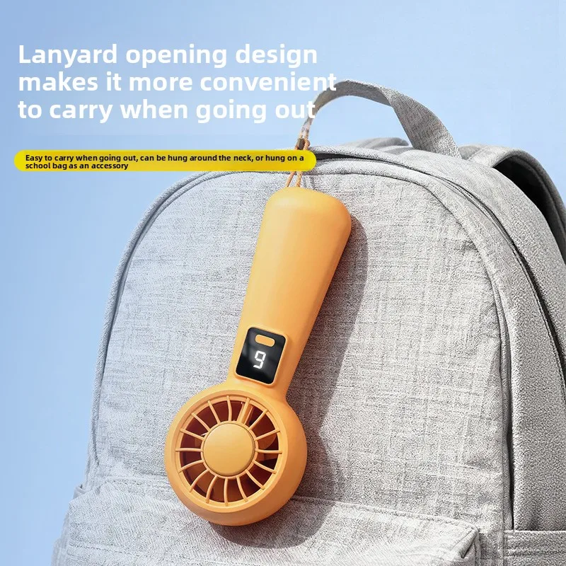 Turbo Mini Fan Portable Handheld Digital Display Type-C Charging for Outdoor Dormitory Desktop  Portable Fan