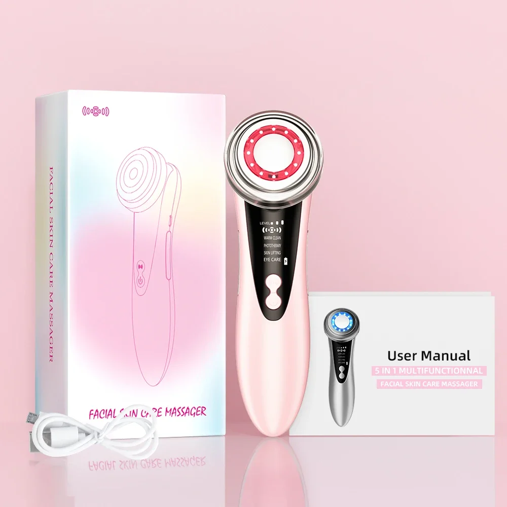 2025 Photon Ion Facial Vibration Skin Rejuvenation Led Eye Face Care Massager Home Beauty Face Lifting Skin Tightening Machine