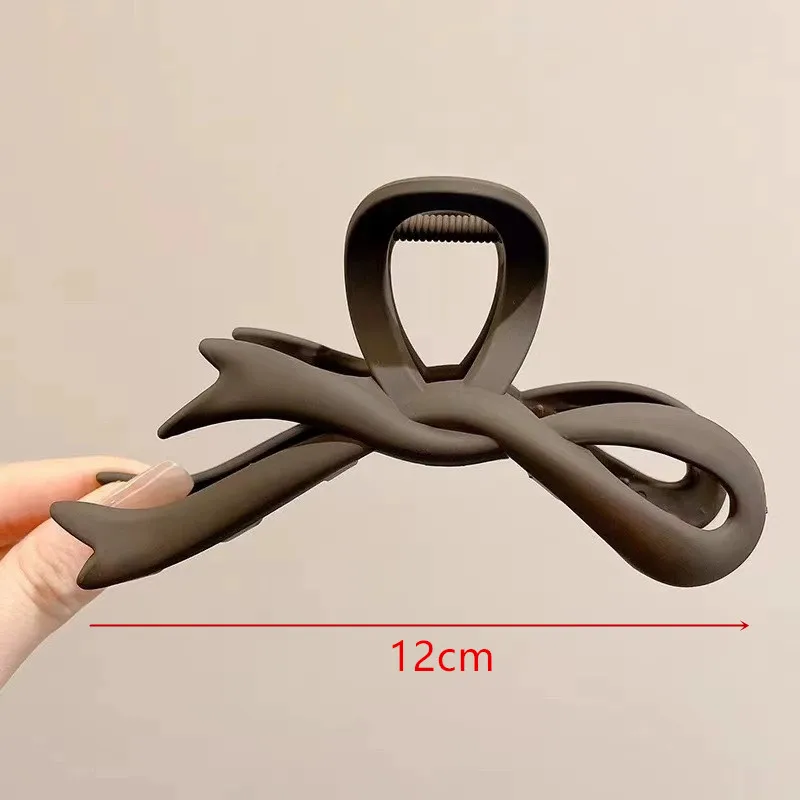 Matte Acryl Haarspangen Vintage Band Schleife Haarklammern Krabben Kopfbedeckung Haarnadeln Hai Pferdeschwanz für Frauen Accessoires Haarspange Geschenk – Detail 1