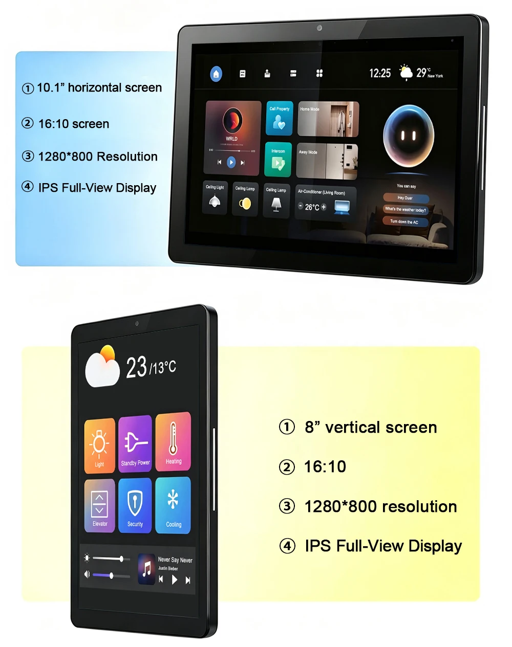 8 10,1" Wandmontiertes Android Smart Home Bedienfeld RK3566 POE-Stromversorgung Android 11 Kapazitives Touch-Tablet für Zuhause & Büro – Detail 2