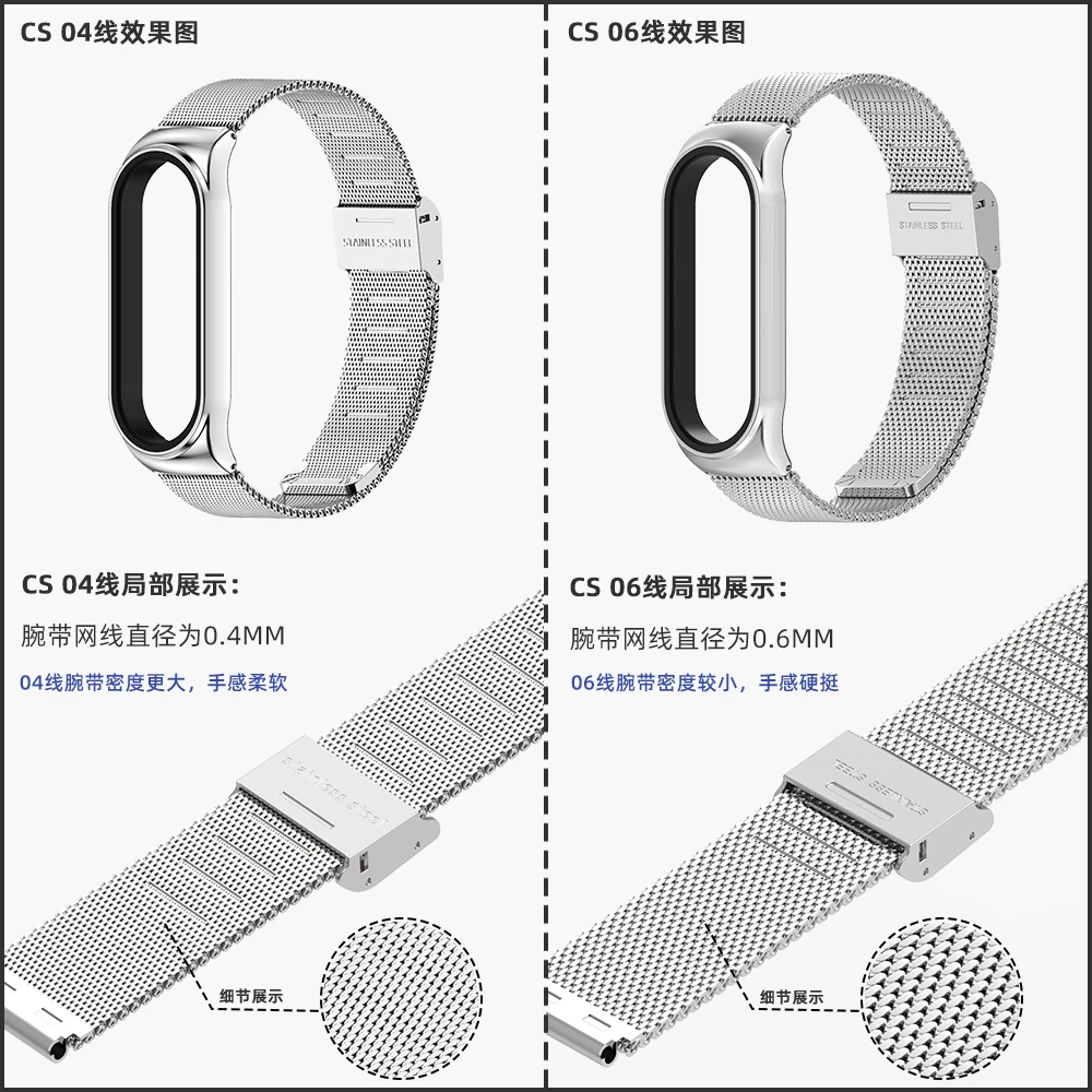 Band voor Mi Band 9 8 7 6 5 4 3 Armband Metalen Milanese Mi Band 8 Polsbandjes voor Xiao mi Smart Band Vervanging Accessoires