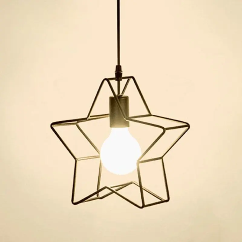 

Vintage E27 Nordic Fashion Iron Meal Pendant lamp Personalized Creative Star light for Restaurant Coffee bar Bedroom