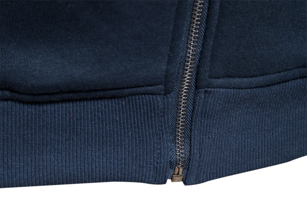 Autumn Winter Stand Collar Zip-Up Long Sleeve Sweatshirt Men's Color-Block Sportswear