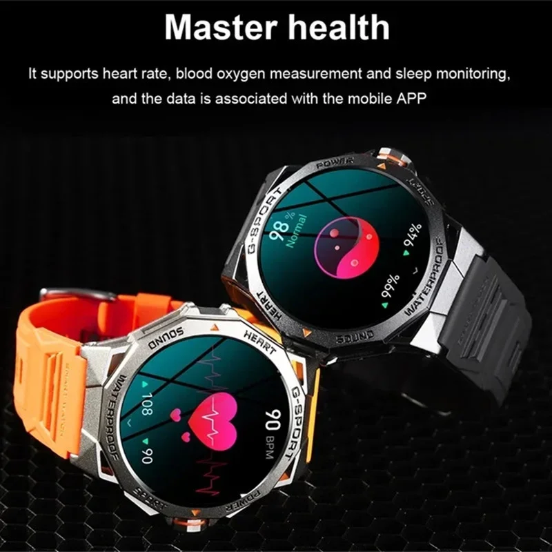 Gaines K62 Smart Watch Männer AMOLED Bildschirm Bluetooth Anruf Musik Sprachassistent Zifferblatt Herzfrequenz Outdoor Sport Fitness Smartwatch