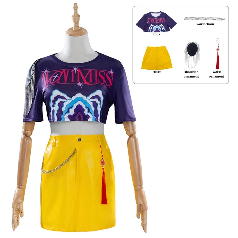 مجموعة إكسسوارات تنورة علوية من KPop Mira، شعر مستعار ميرا للنساء، بدلة لعب الأدوار لحفلات الهالوين #6