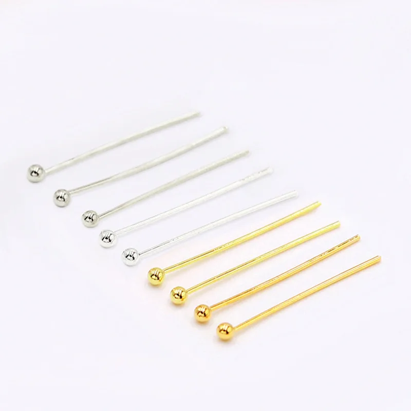 100 teile/los 925 Silber Kugel Kopf Pins DIY Handwerk Perlen Charms Ohrring Armband Schmuck Machen Ohrringe Zubehör Liefert – Detail 1