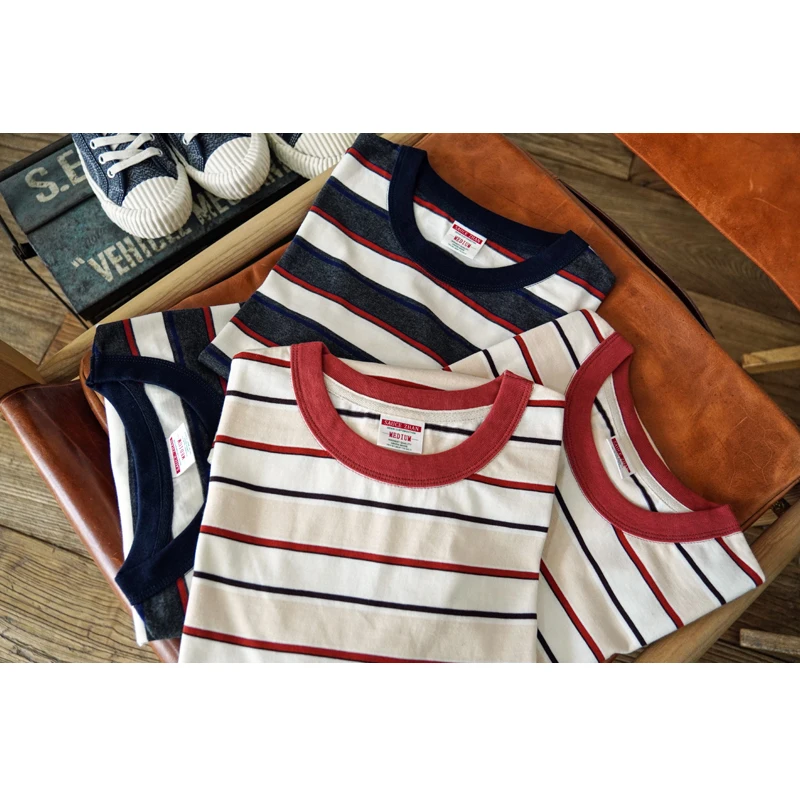 

Ретро футболка из чистого хлопка f Sve round Ne, мужская летняя футболка ort Sve Stand Fit Youth (3) Daily Wear