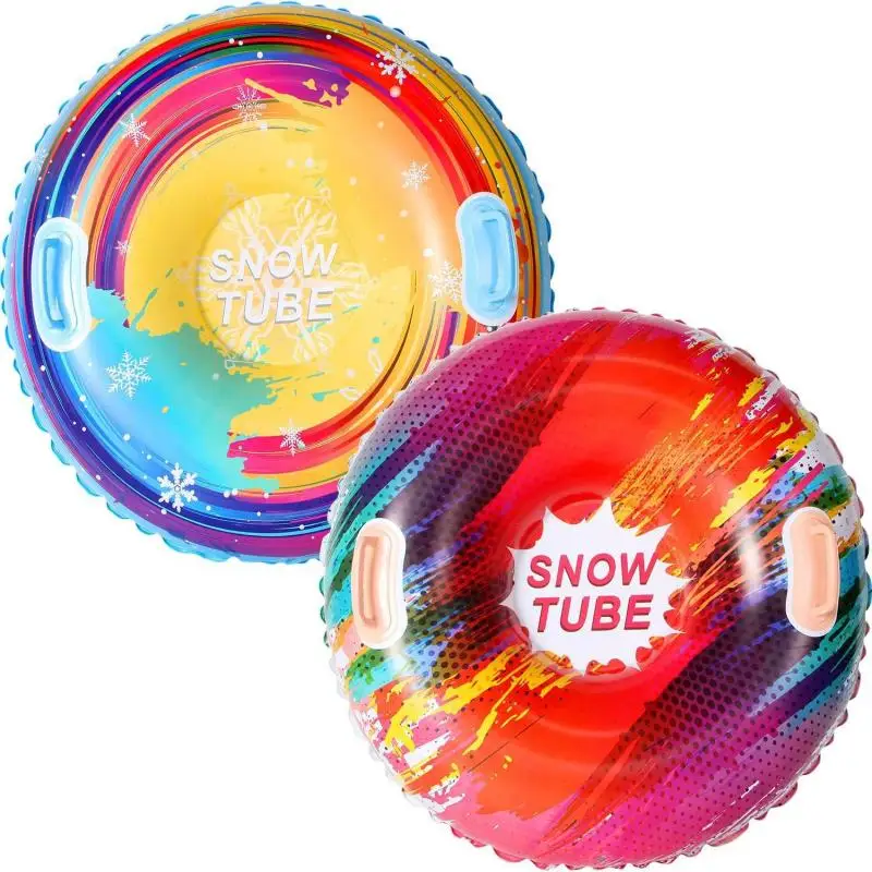 

Color Winter sports pvc Ski circle Inflatable tube sleigh and snow tube with 0.6mm Thicker Bottom