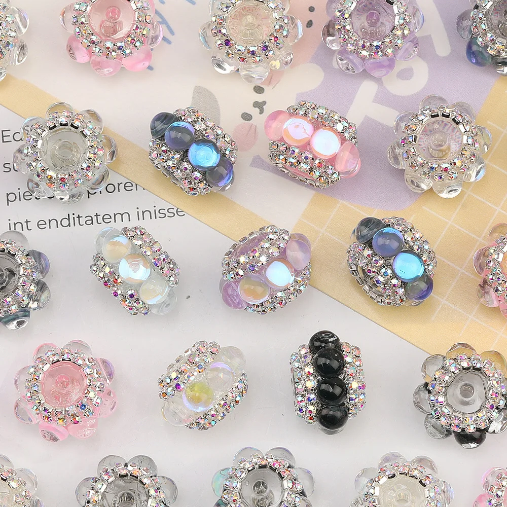 Cordial Design 30Pcs 20*20MM Acrylic Bead/Jewelry Findings & Components/Hand Made/Rhinestone Effect/Lantern Shape/DIY Beads