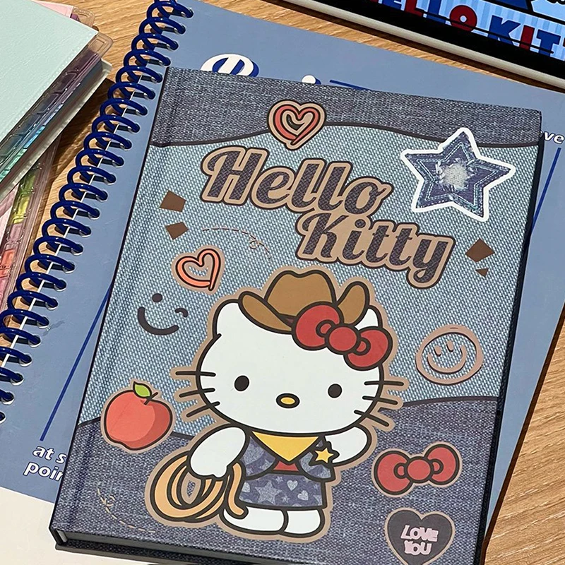 Leuke Hello Kitty A5 Hardshell Notebook Verdikte kleur Innerlijke handboek Cowboy KT Cat Notebook