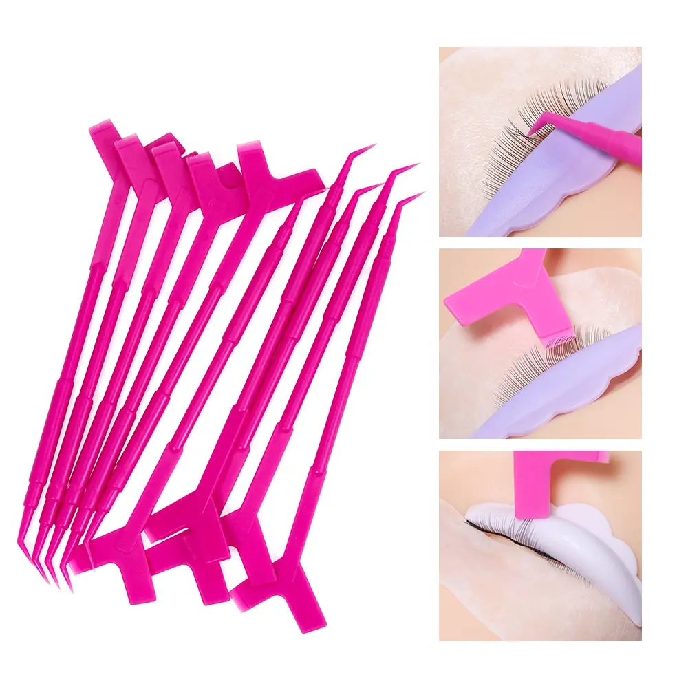 10Pcs Perm Eyelash Wand Y Brushes Eyelash Lifting Kit Curlers Curl Silicone Pads Eye Lash Extension Tool Lash Clean Comb