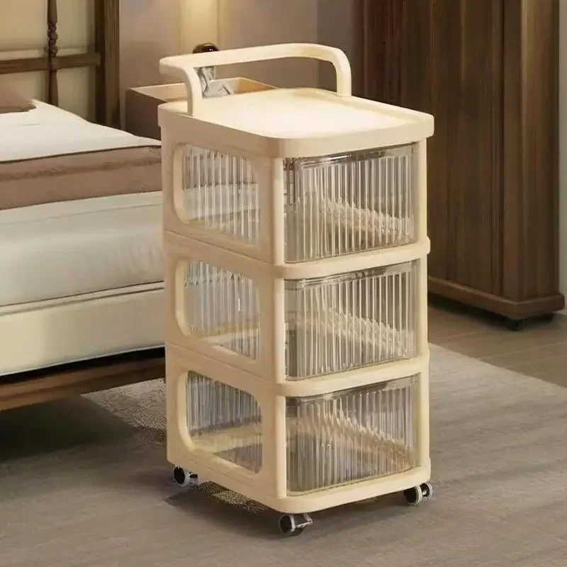 trolley snacks storage rack drawer floor removable rack bedroom baby products toy storage cabinet