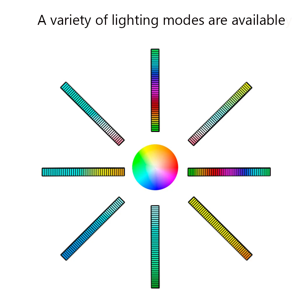 FTOYIN luz LED de ritmo musical tipo C, lámpara de música de sonido RGB con batería integrada, barra de luz LED de música con Control por aplicación