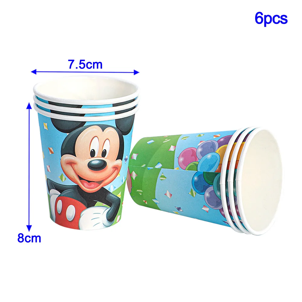 Disney Mickey Mouse Children's Birthday Party Balloon Tableware Banner Paper Cup Plate Tablecloth Baby Shower Decoration Hat