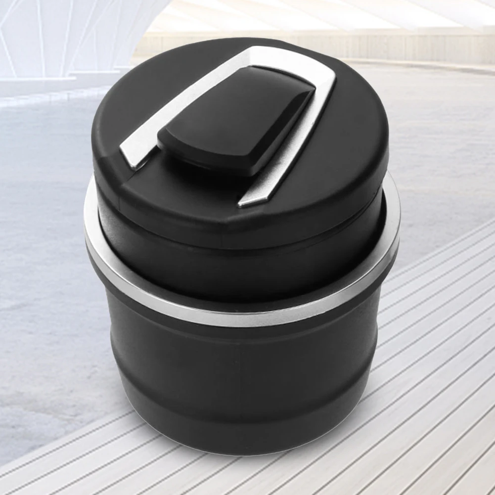 Мини-автомобильный Мусорный Бак 2-в-1 Со Светодиодной Подсветкой Портативная Бездымная Пепельница Для Внутреннего И Наружного... Мини-автомобильный Мусорный Бак 2-в-1 Со Светодиодной Подсветкой Портативная Бездымная Пепельница Для Внутреннего И Наружного...