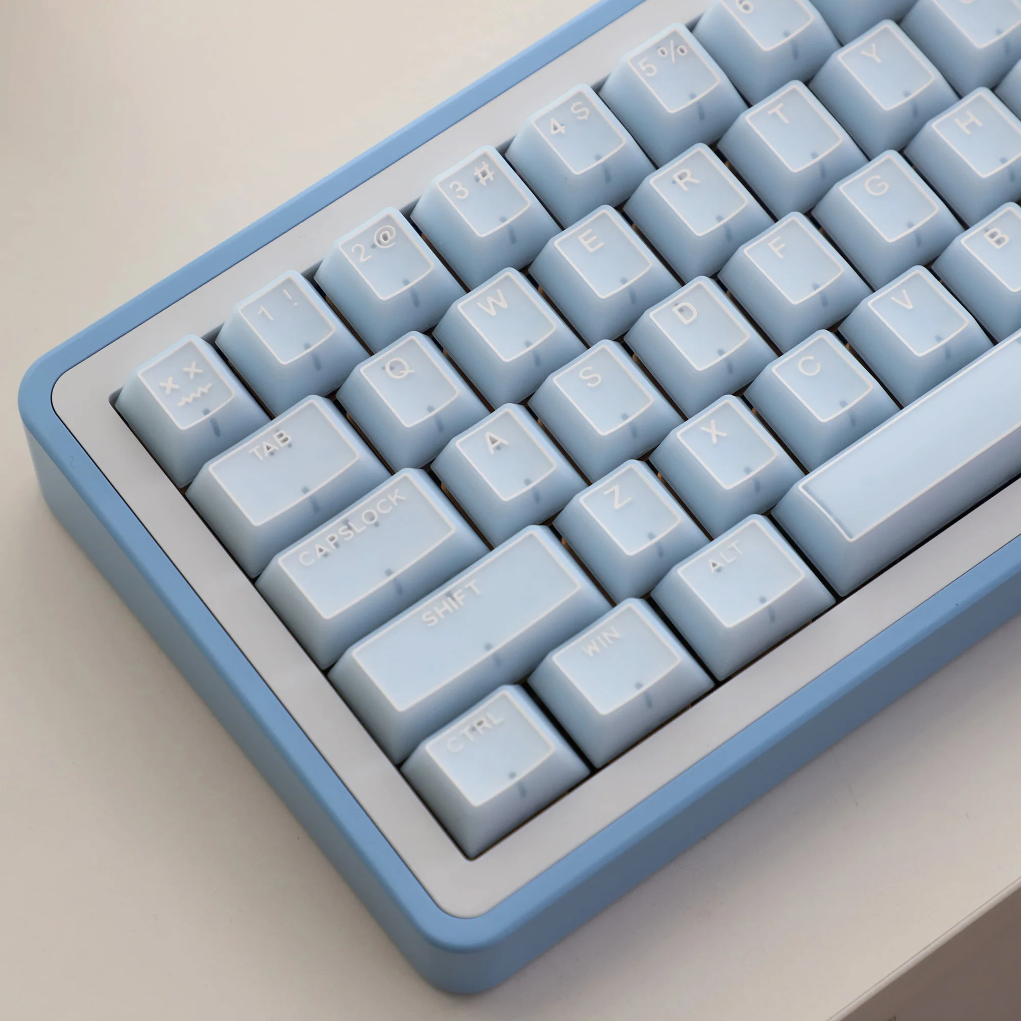 

Колпачки для клавиш Cherry Profile Blue Jade Double Shot из АБС-пластика, 142 клавиши, полупрозрачные колпачки для клавиш ПК в минималистском стиле для переключателей MX, клавиатуры