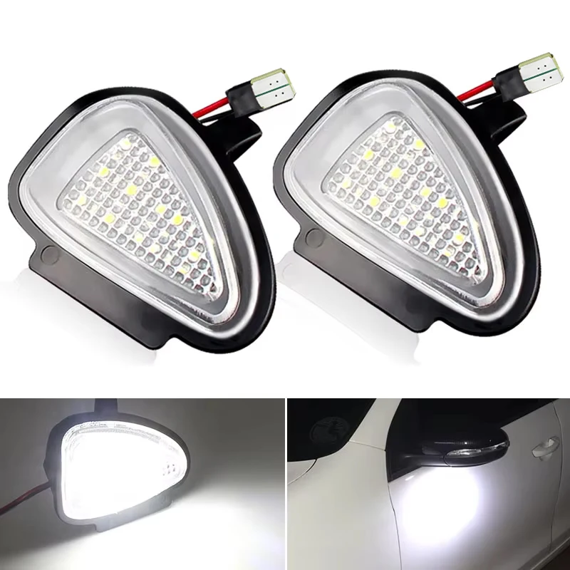 2pcs CANBUS White LED Under Mirror Puddle Light Bulbs for VW Golf GTi MK6 6 MKVI 2010-2014 Touran 2010-2019 Ampoule Led Voiture