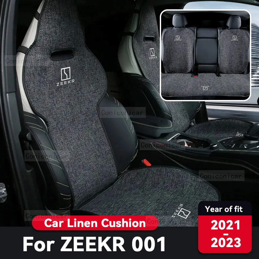 For ZEEKR 001 EV 2021-2023 Car Cushion Summer Cool Cushion Seat Cover Car Cushion Seasonal Cool Linen material Cushion