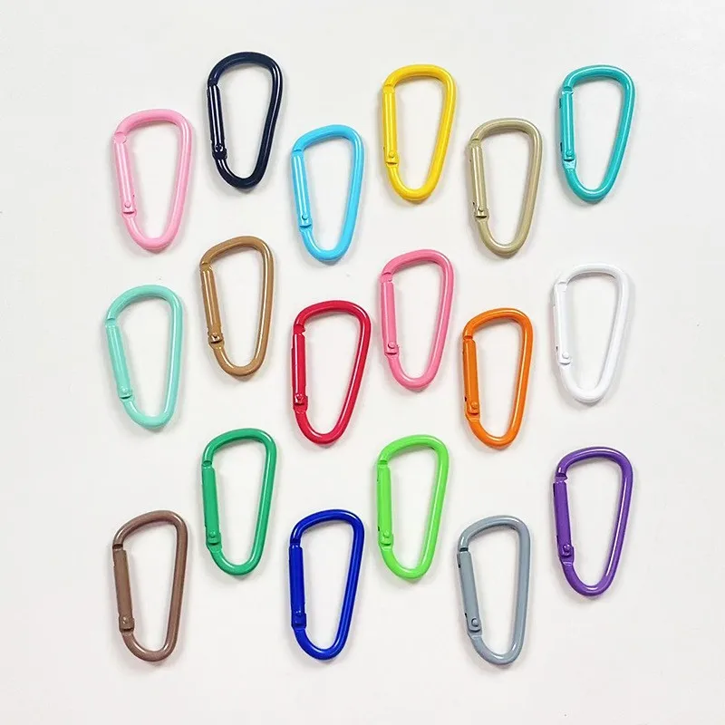 62 pcs Easy Snap Gate Candy Color Snap Hooks, great for Outdoor Item Securing, D-Ring Lightweight Design