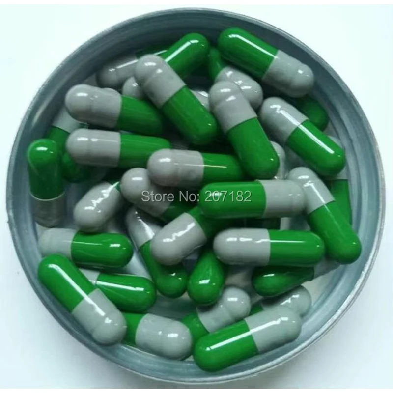 

(10,000pcs/pack) top and bottom joined 4# gray/green color capsule,medicine packing,empty capsule,gelatin capsule