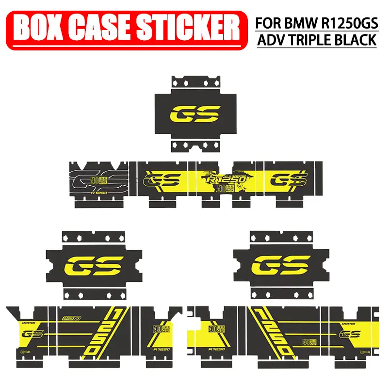 FOR BMW R1250GS 2019-2023 Adventure with Triple Black Motorcycle Sticker Box Side Case Stickers - Enhance Style and Protection ﻿