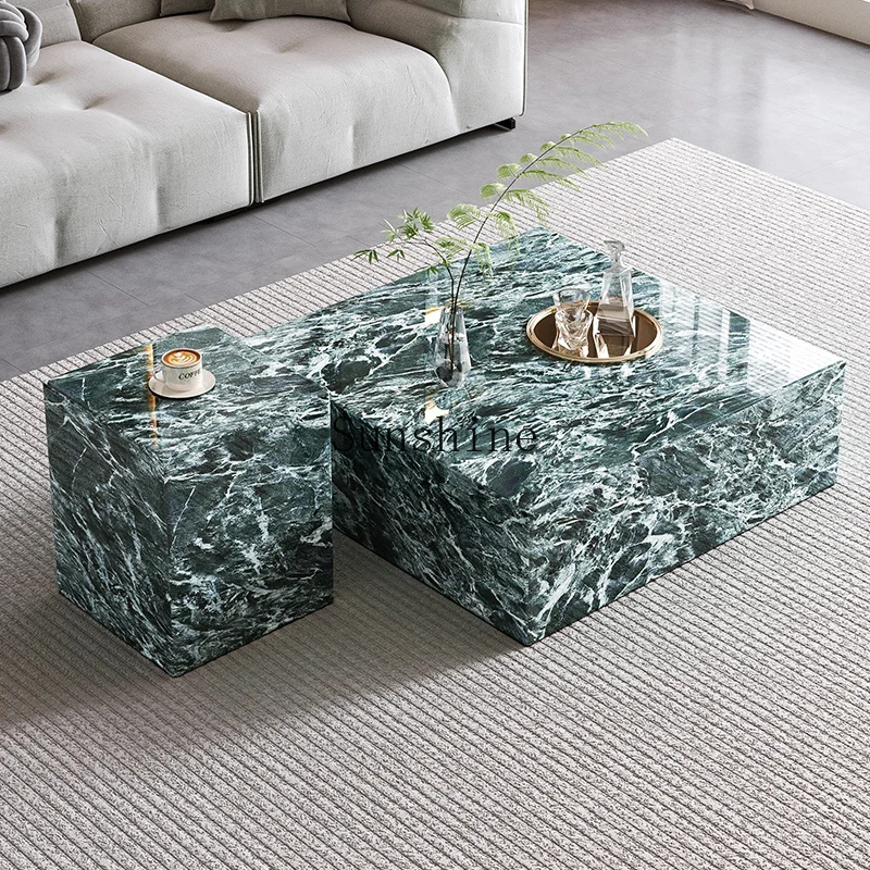 Living room Italian minimalist rectangular luxury stone high-end light luxury art home coffee table