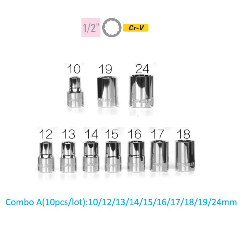 Stanley 12 punkt metric ratsche steckschlüssel 1/2 stick 8mm 9mm 10mm 11mm 12mm - 30mm 32mm 34mm 36mm drehmoment spline buchse werkzeuge