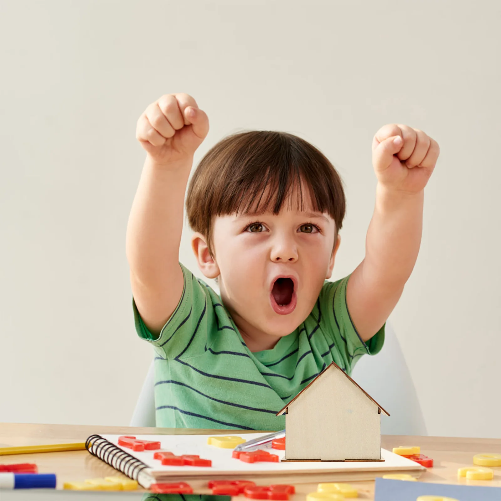 

3Pcs Unfinished Wooden Piggy Bank DIY House Shape Money Box for Kids Home Decoration Craft Coin Storage Container Fun Activity