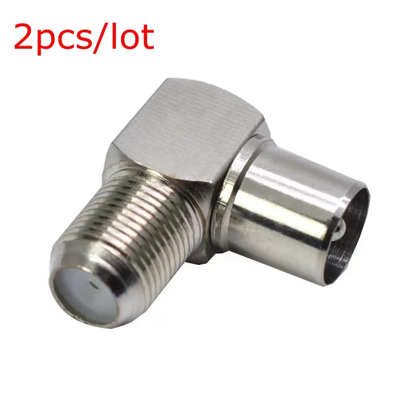 IEC TV Male Plug To Imperial F Female Jack Connector 90 Degree Right Angle IEC TV Male To F Female RF Coaxial  Adapter