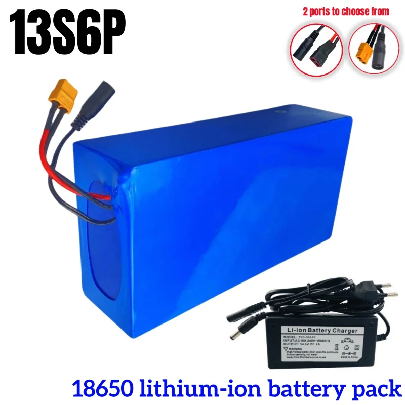 100% original 13S6P 48V 24000mAh  Li-ion Battery Pack 2000W Citycoco Motorized Scooter Battery Built In 50A BMS+54.6V Charger