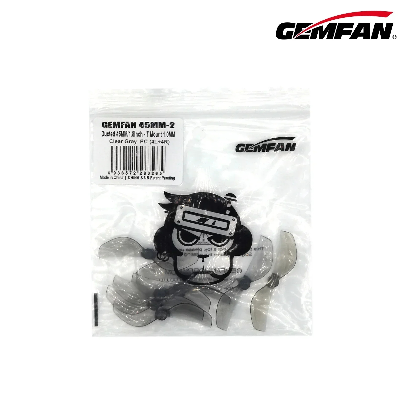 12 pares (12CW+12CCW) Gemfan 45 mm Hélice de 2 aspas / 3 aspas Montaje en T 1 mm / 1,5 mm (color aleatorio)