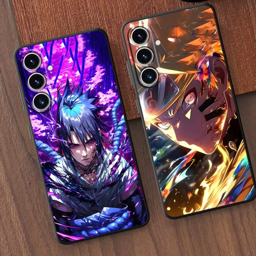 Coole N-Narutos Sasuke schwarze weiche Handyhülle für Samsung Galaxy A25 A71 A23 A53 A36 A22 A52 A51 A73 A32 A35 A24 A55 A41 A26