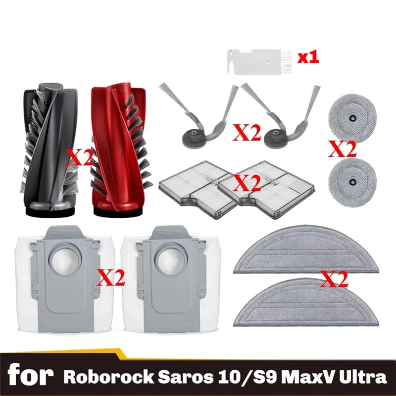 

MCGS-Main Side Brush Filter For Roborock Saros 10/S9 Maxv Ultra/S90ver G30/A1460RR Accessories Edgewise Mop Kit