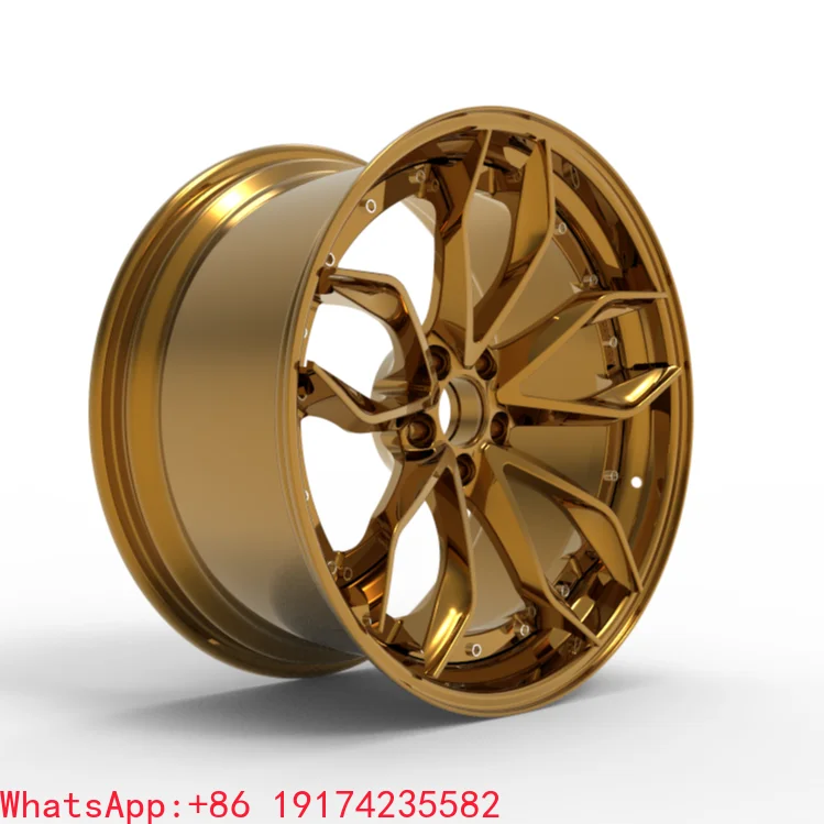 

Fully Custom Bronze Wheel 24 Inch Multi Spoke Wheel Brushed 2-piece Forged Wheel Rims Car Rims Car Hubs Custom Any Color