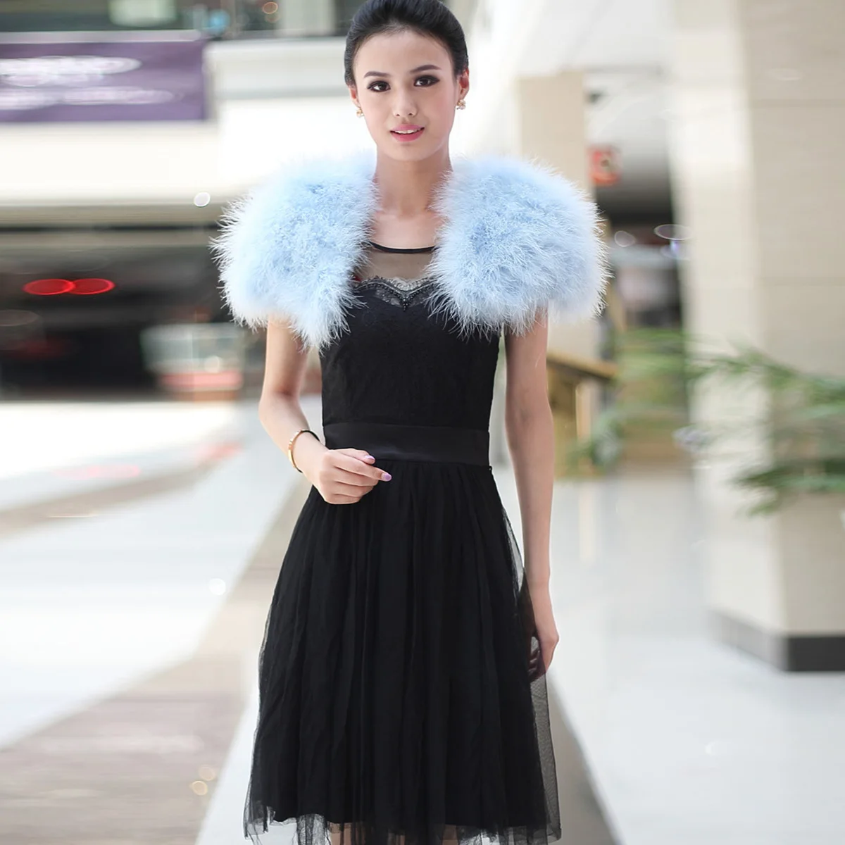 Women Ostrich Feather Boa Shaw - Stole Wedding Shawl avis et prix