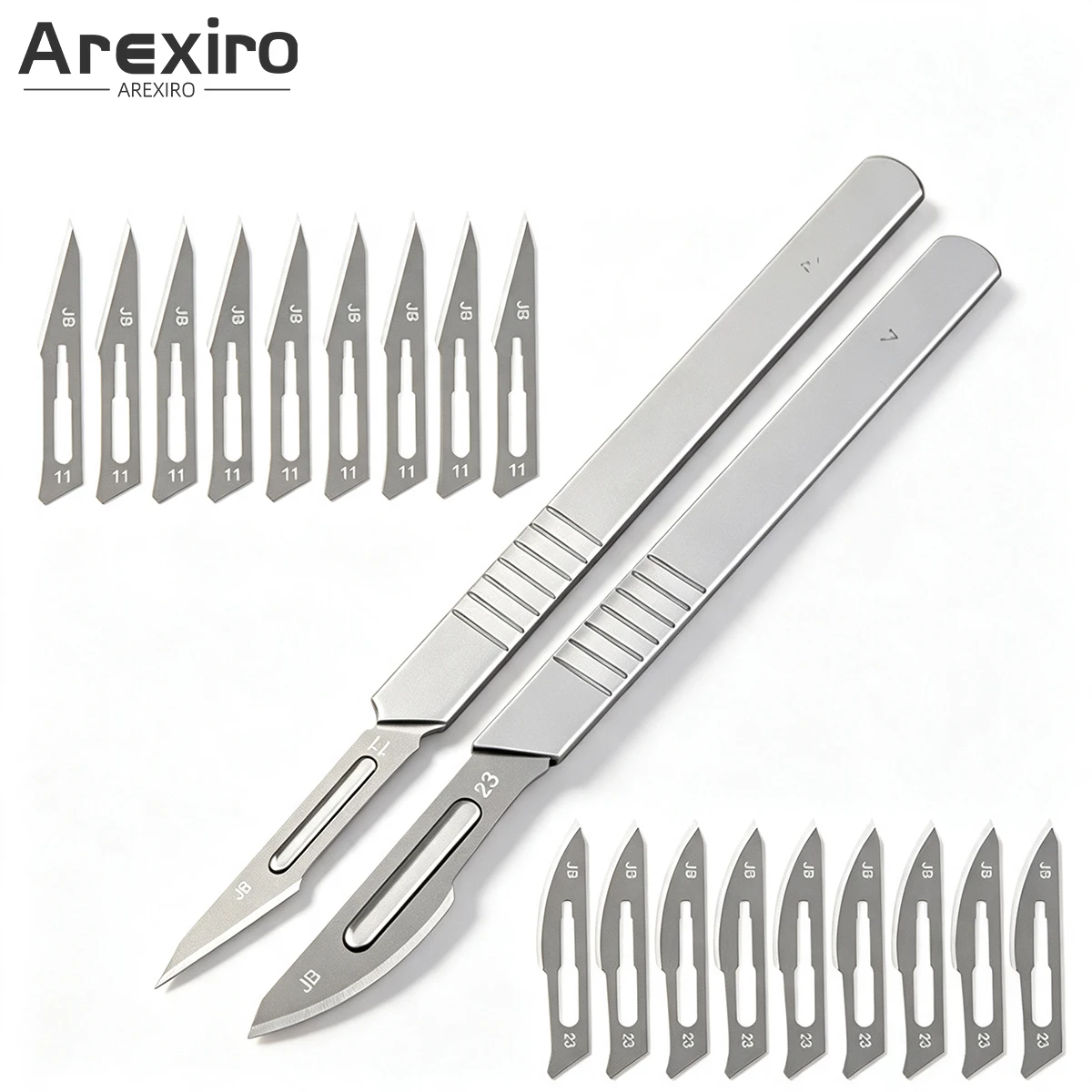 11# 23# Scalpel Blades & Metal Handle Set, Precision Craft Cutting Tool for Wood Carving DIY Box Opening Stencil Art Work
