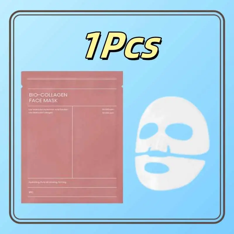 1/5/10 pçs bio colágeno máscara facial encolher poros máscara hidratante profunda hidratante refrescante iluminando rosto máscara de cuidados com a pele