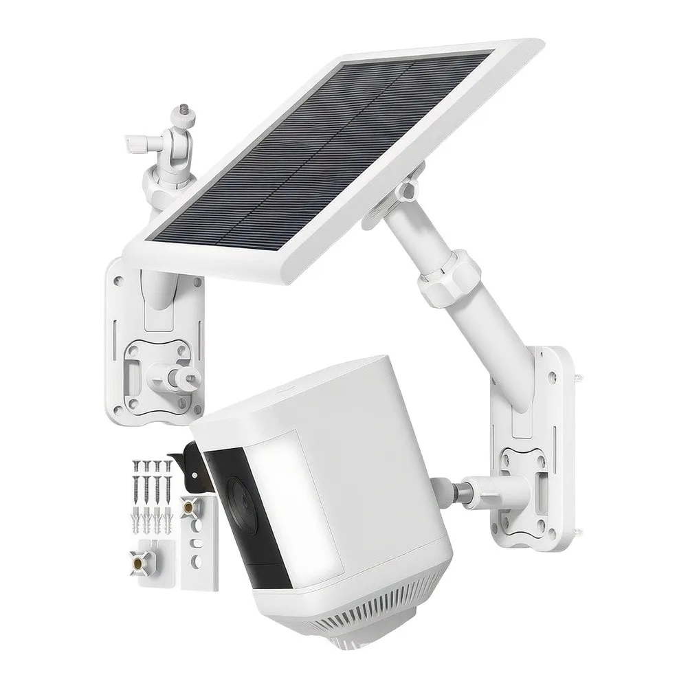 2‑in‑1 Wall Pole Mounting Bracket With 1/4 Screw Hole For Ring Camera Solar Panel Outdoor Installation Two‑Way Mount Brackets