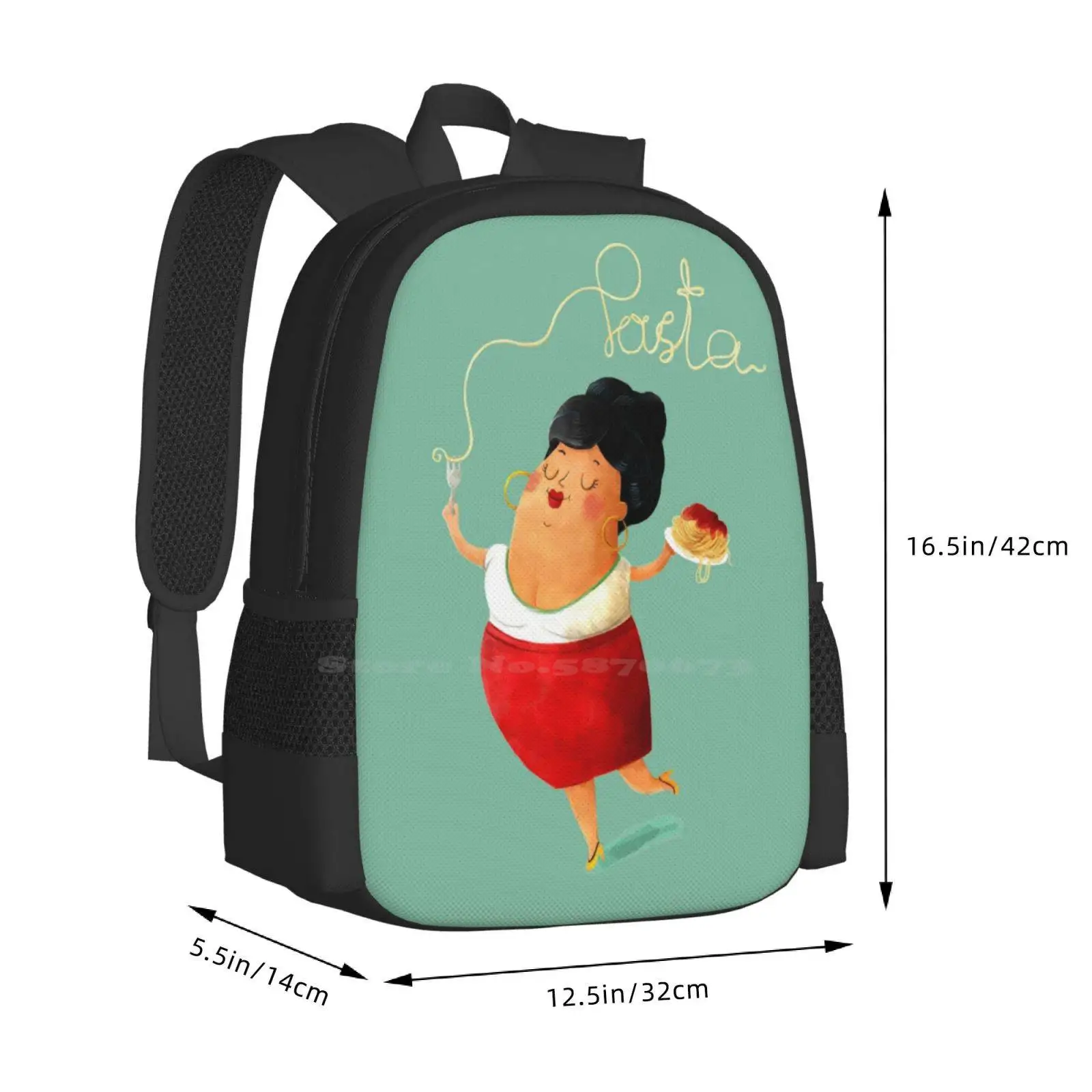 Spaghetti Pasta Lady Backpack For Student School Laptop Travel Bag Pasta Spaghettti Italy Italian Italian Cuisine Noddles