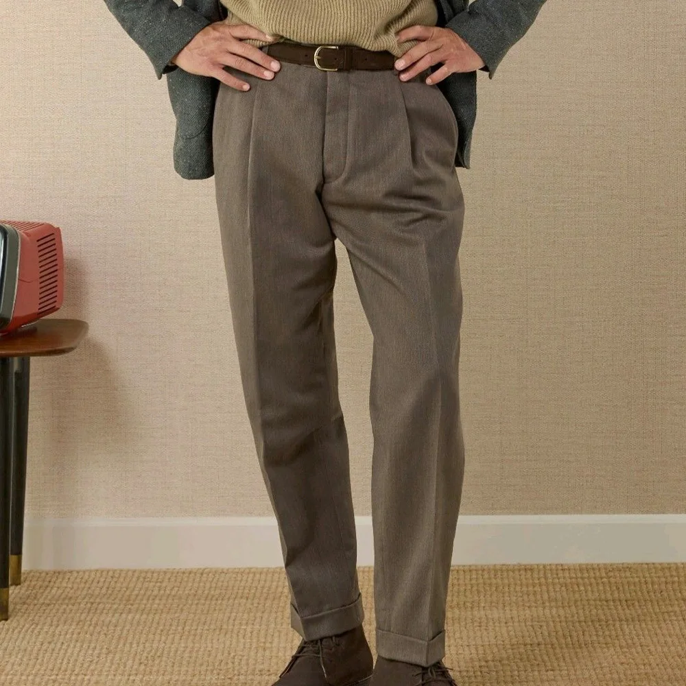 

Mens Blended Suit Pants Comfortable Breathable Tapered Trousers Business Casual Office Wear Classic Slim Fit Stretch Formal Bott