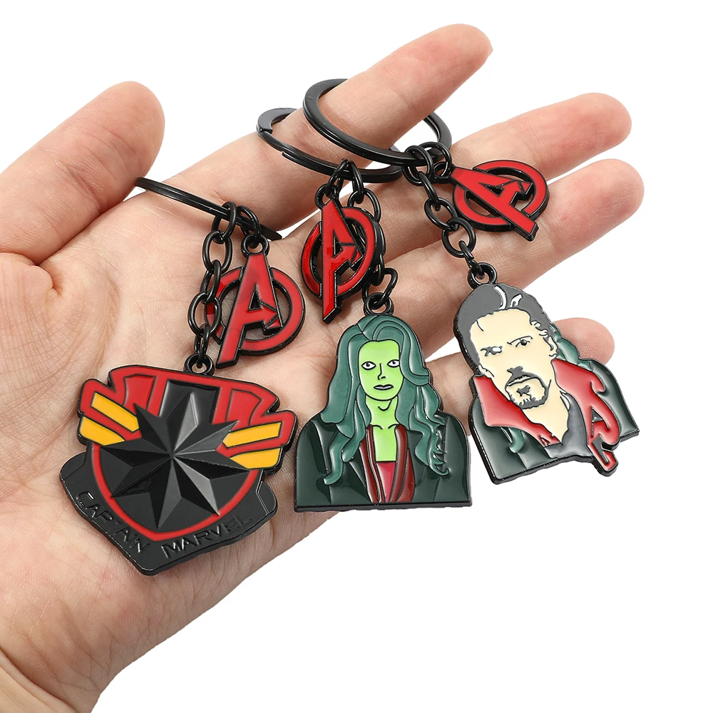 Marvel Keychains Spiderman Loki Black Widow Doctor Strange Key Chain Bulk Schoolbag Pendant Children Gift Anime Figure Toys