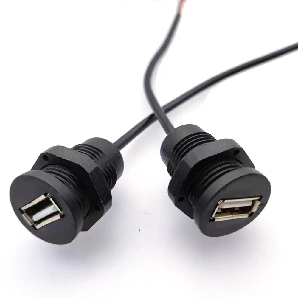 USB żeńskie złącze podwozia wodoodporne z kablem