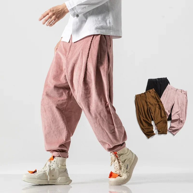 New Corduroy Men's Harem Pants Jogging Sweatpants Streetwear Men Harem Pants Harajuku Casual Trousers Woman Fashion Big Size 5XL