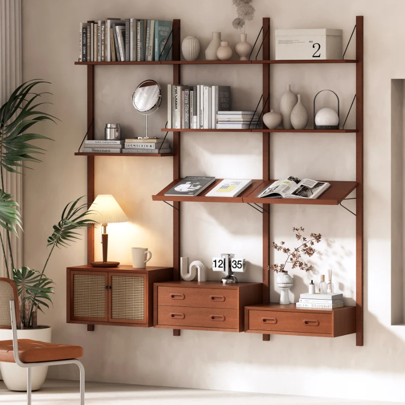 

For Wood Vintage Closet Storage Organizer Bookshelf Etagere Rangement Black Living Room Shelves On Wall Minimalist Furniture