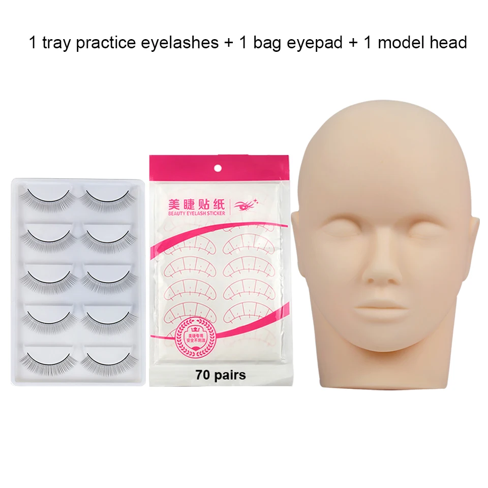 

Wholsale Price Mannequin Head False Eyelash Extension Kit Set for Beginner Brushes Clearn Remover Eye Lash Accessories Supplies
