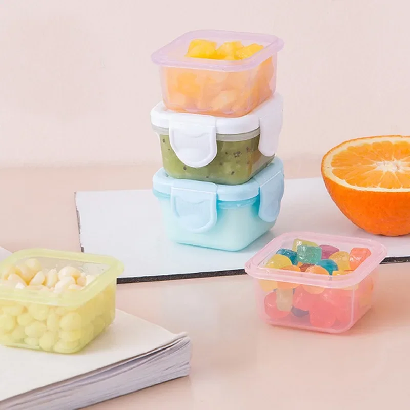 4pcs BPA Free Mini Baby Food Storage Containers Baby Learning Dishes Auxiliary Bowl Portable Sealed Storage Boxs Can Microwave