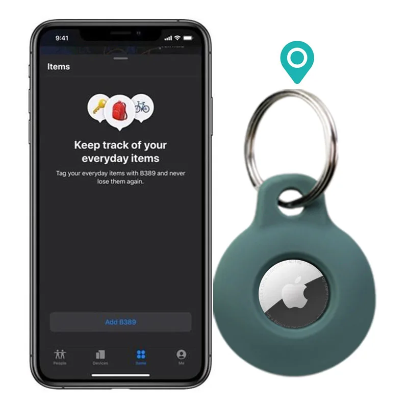 واقية مع سلسلة المفاتيح ل AirTags المقتفي ، سيليكون محدد ، مكافحة خسر جهاز كم ، الملحقات الذكية ، التعبئة واقية ، 1 قطعة