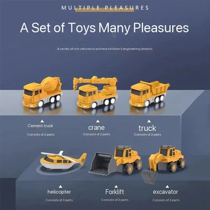 Coche de ingeniería de transformación magnética para niños, juguetes ensamblados con caja de almacenamiento, Robot de transformación, bloques magnéticos